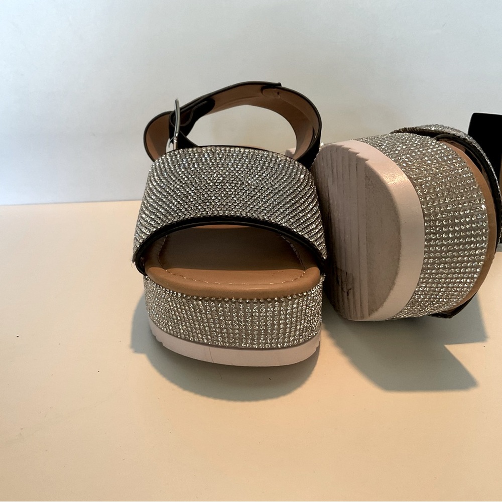 Forever Platform Rhinestone Ankle Strap Shoes, Si… - image 4